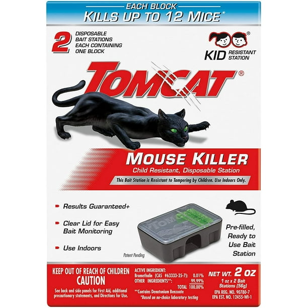 TOMCAT Mouse Killer Disposable Bait Stations Child Resistant 2 pak